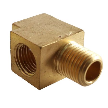 INTERSTATE PNEUMATICS Straight Tee Brass Compressor Fitting 1/4 Inch MPT (1) x 1/4 Inch FPT (2) CPT44